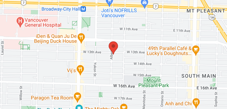 map of 292 W 13TH AVENUE
